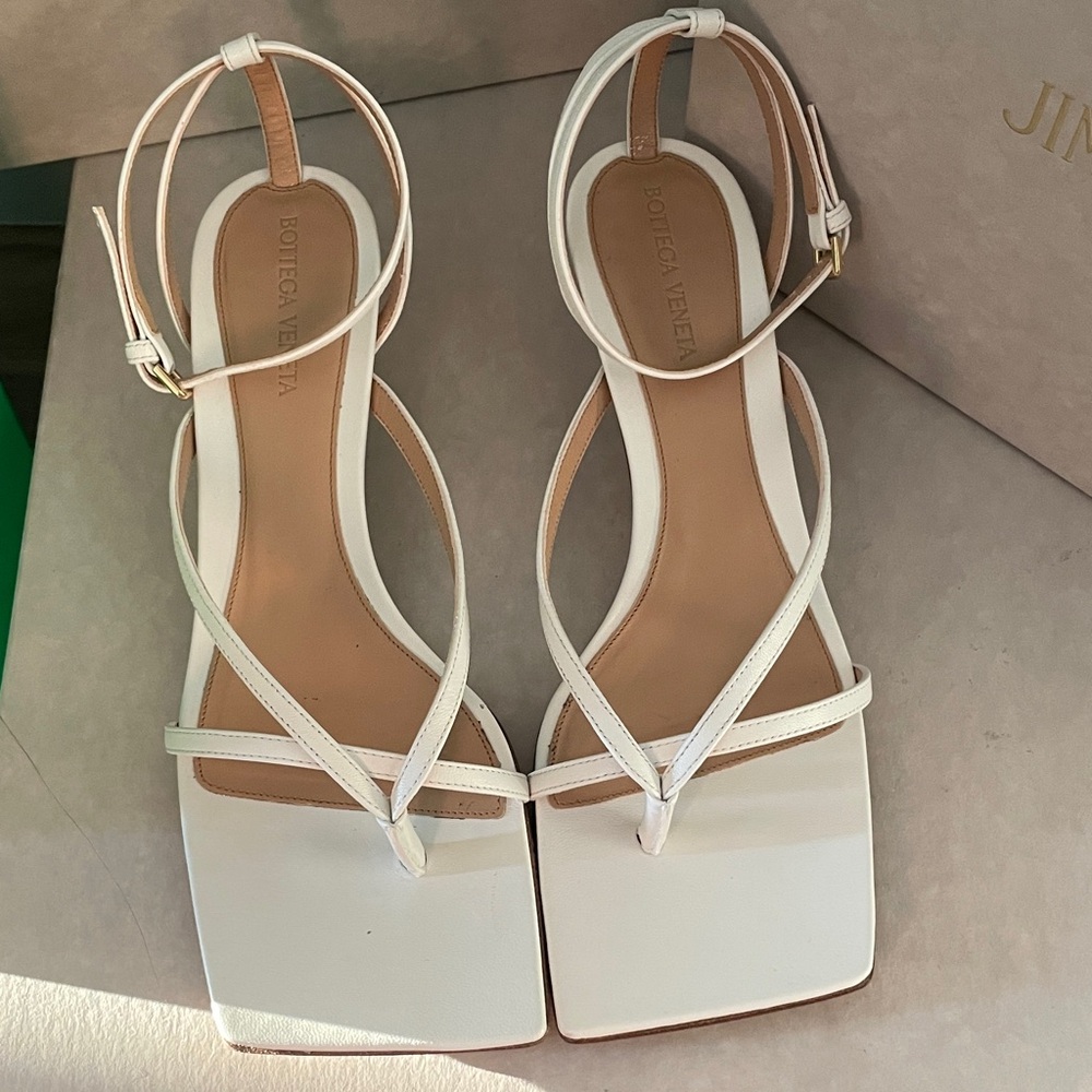 Bottega Veneta White Strappy Sandals